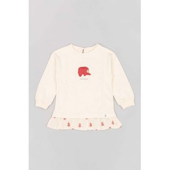 zippy longsleeve din bumbac pentru copii culoarea bej