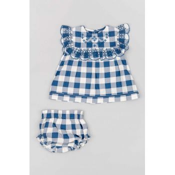 zippy set de bumbac pentru copii culoarea albastru marin