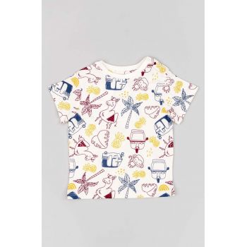 zippy tricou de bumbac pentru copii culoarea bej, cu imprimeu