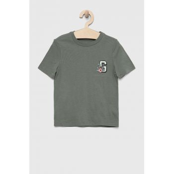 GAP tricou de bumbac pentru copii culoarea verde, cu imprimeu