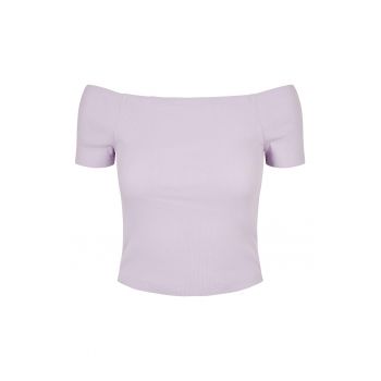 Tricou crop cu aspect striat