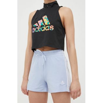 adidas pantaloni scurti femei, cu imprimeu, high waist