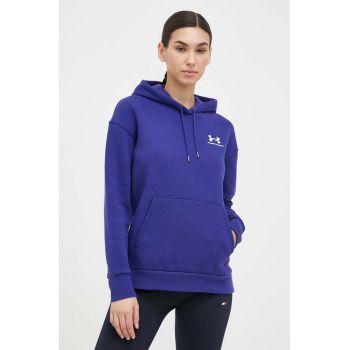 Under Armour bluză femei, culoarea violet, cu glugă, neted 1373033-690