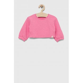 United Colors of Benetton bluza copii culoarea violet, neted