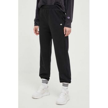 Champion pantaloni de trening culoarea negru, neted