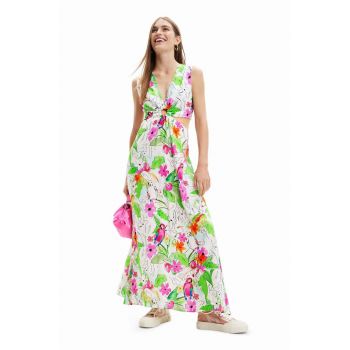 Desigual rochie culoarea alb, maxi, evazati