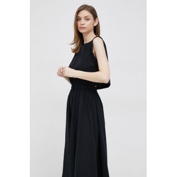 Deha rochie culoarea negru, midi, evazati