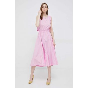 Deha rochie culoarea roz, midi, evazati