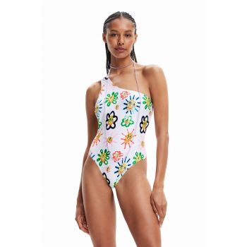 Desigual costum de baie dintr-o bucată culoarea alb, cupa moale