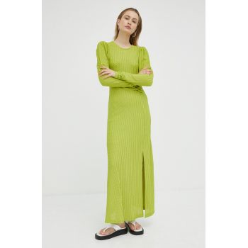 Gestuz rochie Olava culoarea verde, maxi, evazati