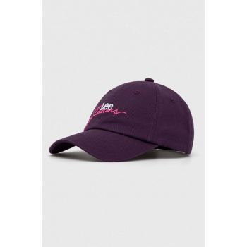Lee șapcă de baseball din bumbac culoarea violet, cu imprimeu