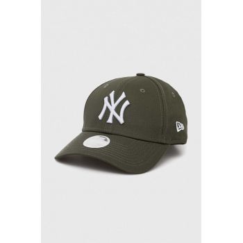 New Era sapca culoarea verde, cu imprimeu, NEW YORK YANKEES