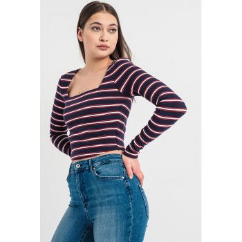 Bluza crop cu decolteu patrat