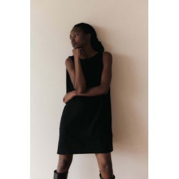 MUUV. rochie din bumbac #skategirl culoarea negru, mini, oversize