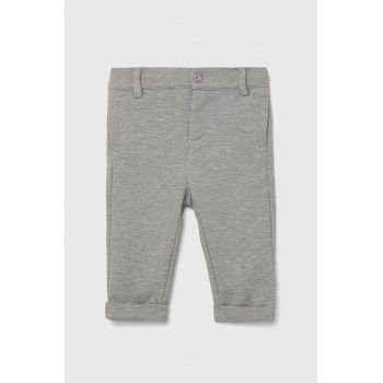 United Colors of Benetton pantaloni bebe culoarea gri, neted