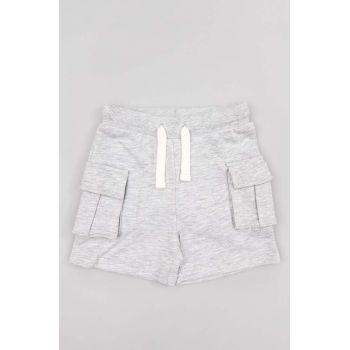 zippy pantaloni scurti bebe culoarea gri, melanj, talie reglabila