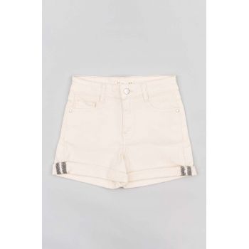 zippy pantaloni scurti copii culoarea alb, neted