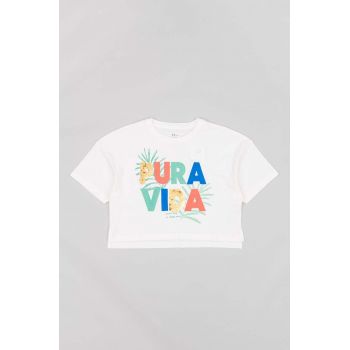 zippy tricou de bumbac pentru copii culoarea alb