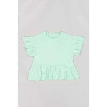 zippy tricou de bumbac pentru copii culoarea verde