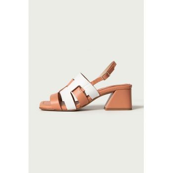 Sandale slingback din piele