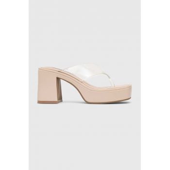 Steve Madden slapi Jilly femei, culoarea bej, cu toc drept, SM11002475