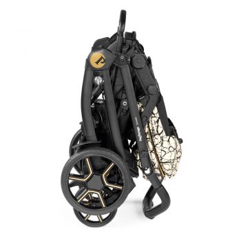 Carucior 3 in 1 Peg Perego Book SLK 0 - 22 kg Graphic Gold negru  bej i-Size