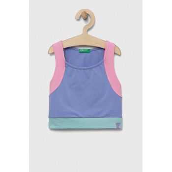 United Colors of Benetton top copii culoarea violet