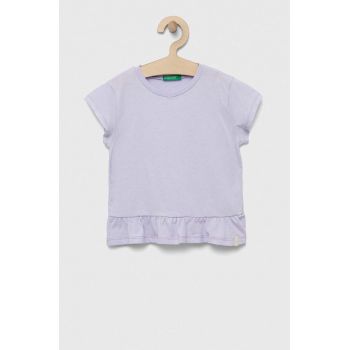 United Colors of Benetton tricou copii culoarea violet