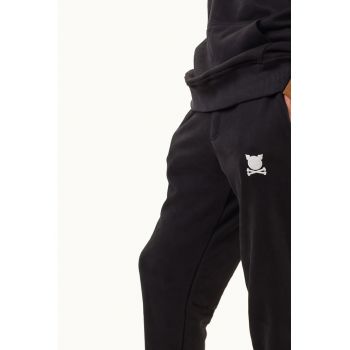 Pantaloni sport unisex conici cu logo brodat