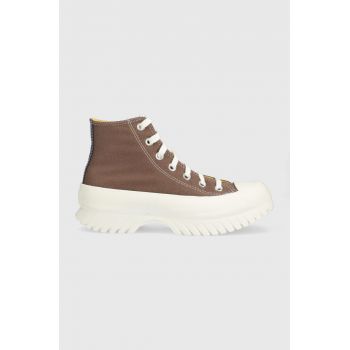 Converse teniși Chuck Taylor All Star Lugged 2.0 HI femei, culoarea maro, A03808C A03808C-CHOCOLATE