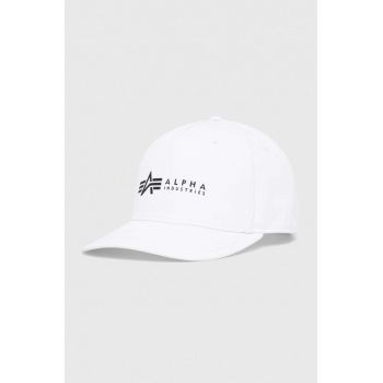 Alpha Industries șapcă din bumbac culoarea alb, cu imprimeu 126912.09-White