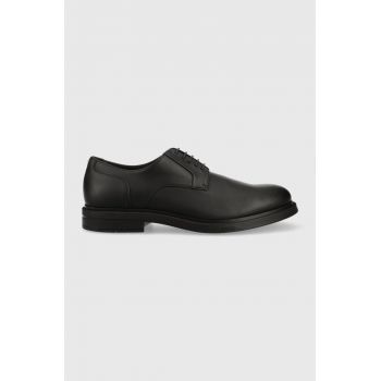 BOSS pantofi de piele Saul barbati, culoarea negru, 50492778