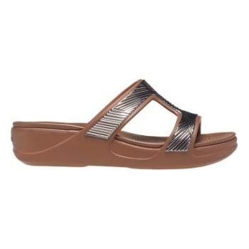 Papuci Crocs Monterey Metallic Slip-On Wedge Bronz - Bronze