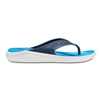 Slapi Crocs LiteRide Flip Albastru - Navy/White