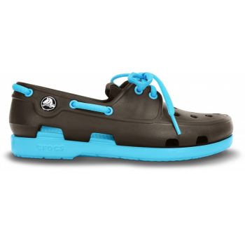 Pantofi Crocs Kids' Beach Line Lace Boat Shoe Maro - Espresso/Electric Blue ieftini