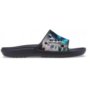 Papuci Crocs Classic Tie-Dye Graphic Slide Negru - Multi Black/Black de firma originali