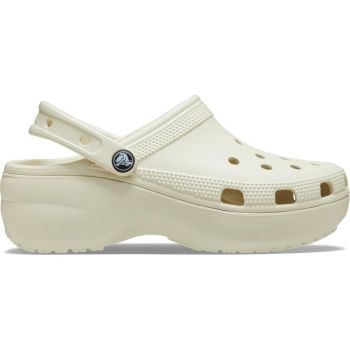 Saboți Crocs Women's Classic Platform Clog Bej - Bone