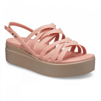 Sandale Crocs Brooklyn Strappy Low Wedge Roz - Pale Blush