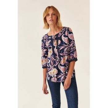 Bluza cu imprimeu floral si maneci 3/4 Mizuria ieftina