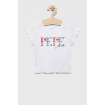 Pepe Jeans tricou copii PJL GJ Non-denim culoarea alb