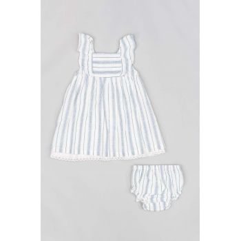 zippy rochie din bumbac pentru bebeluși culoarea albastru marin, mini, evazati