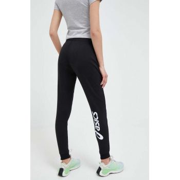 Asics pantaloni de trening culoarea negru, cu imprimeu