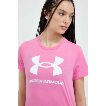 Under Armour tricou femei, culoarea roz ieftin