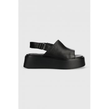 Vagabond Shoemakers sandale de piele COURTNEY femei, culoarea negru, cu platforma, 5534.001.92