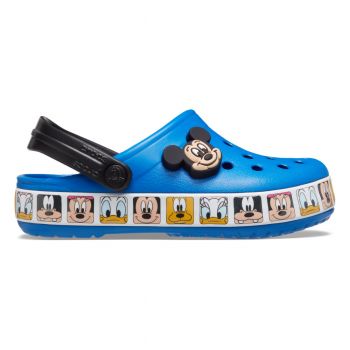 Saboți Crocs Toddler Fun Lab Disney Mickey Mouse Band Clog Albastru - Bright Cobalt