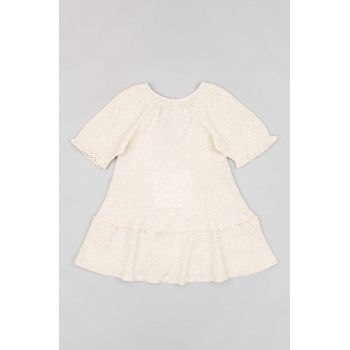 zippy rochie din bumbac pentru copii culoarea bej, midi, drept