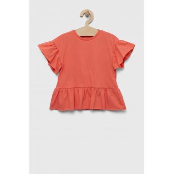 zippy tricou de bumbac pentru copii culoarea portocaliu