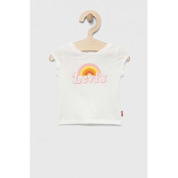 Levi's tricou din bumbac pentru bebelusi culoarea alb