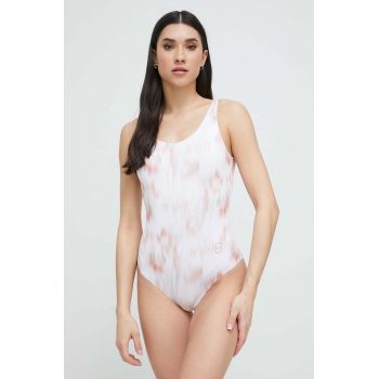 Armani Exchange costum de baie dintr-o bucată culoarea alb, cupa moale