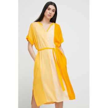 Dkny rochie de plajă femei, culoarea portocaliu